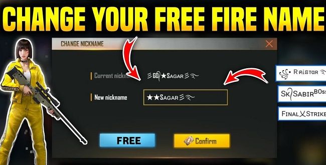 Cool & Stylish Names in Free Fire